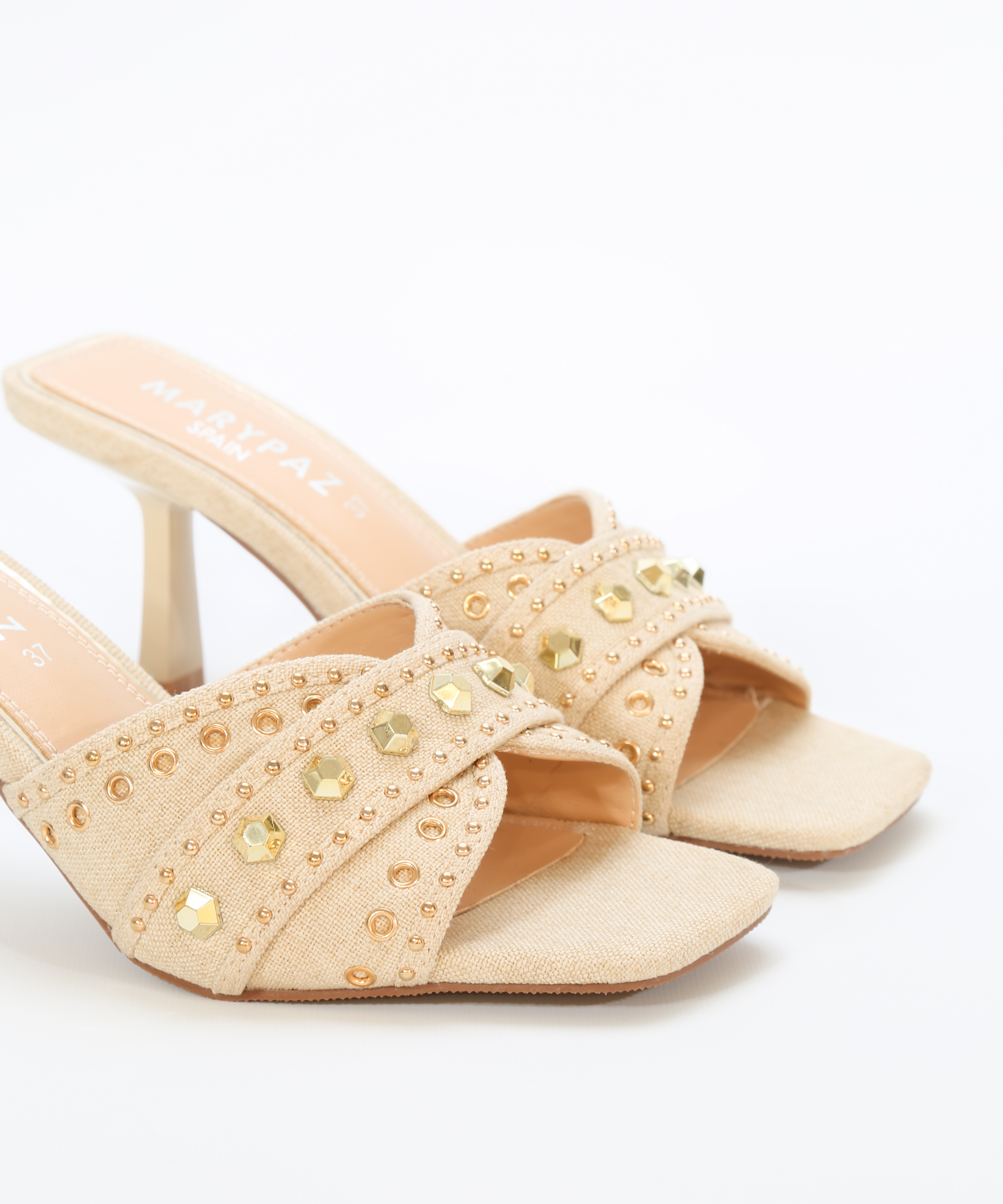 Sandalias tacón tachas image number null